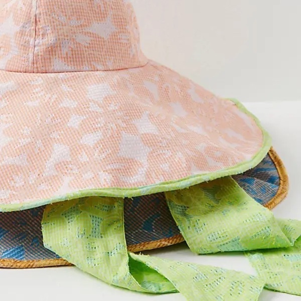 Free People Sun Hat New blue floral